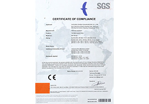 Certification from SGS