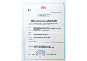 CE certification for KFS Series motor